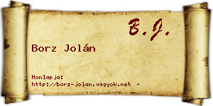 Borz Jolán névjegykártya